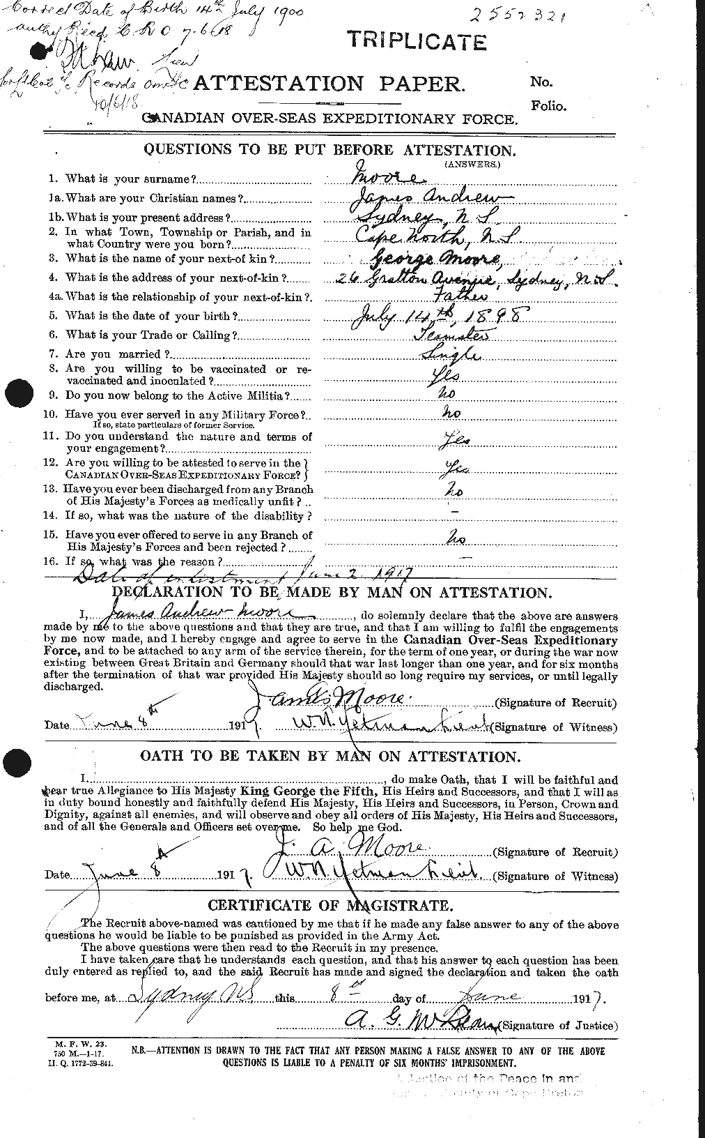 Personnel Records of the First World War - CEF 502205a