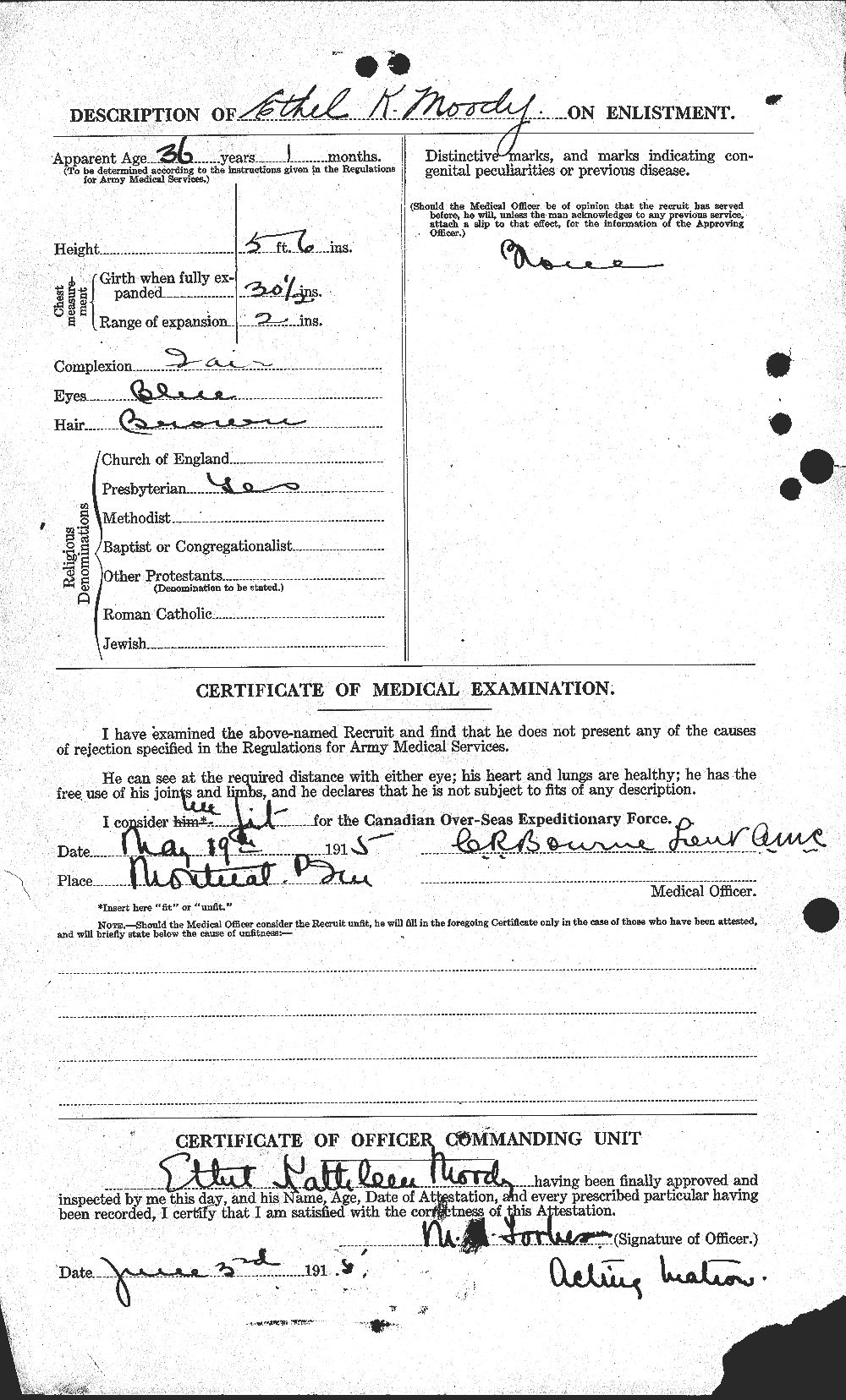 Dossiers du Personnel de la Première Guerre mondiale - CEC 502877b