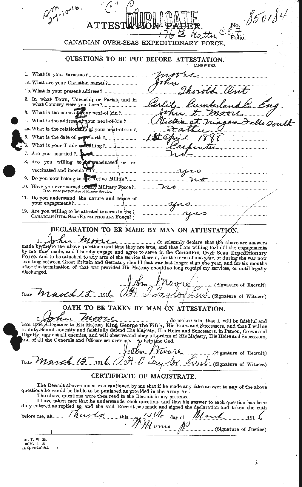 Personnel Records of the First World War - CEF 503228a