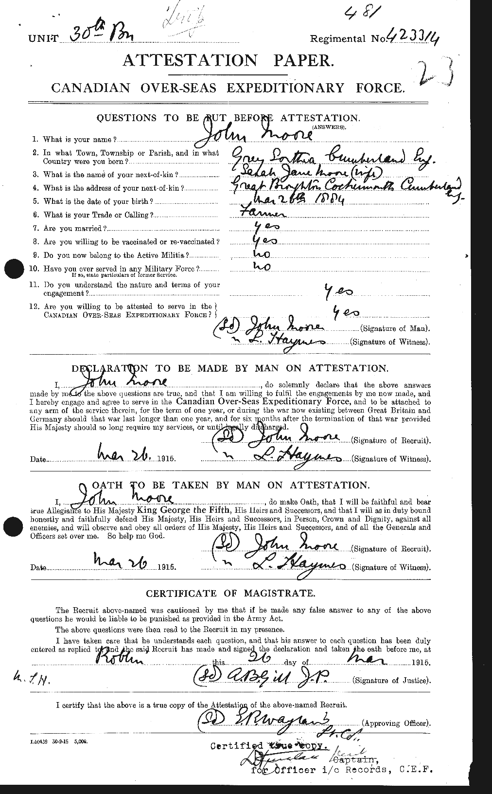 Personnel Records of the First World War - CEF 503235a