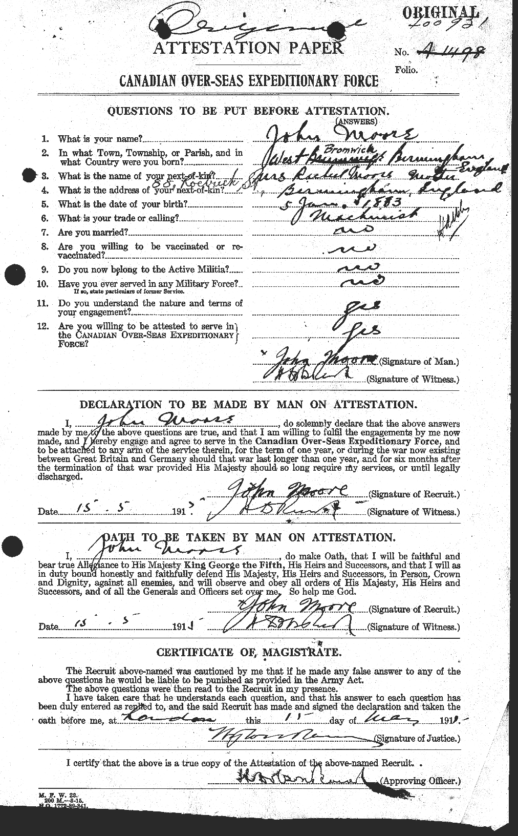 Personnel Records of the First World War - CEF 503246a