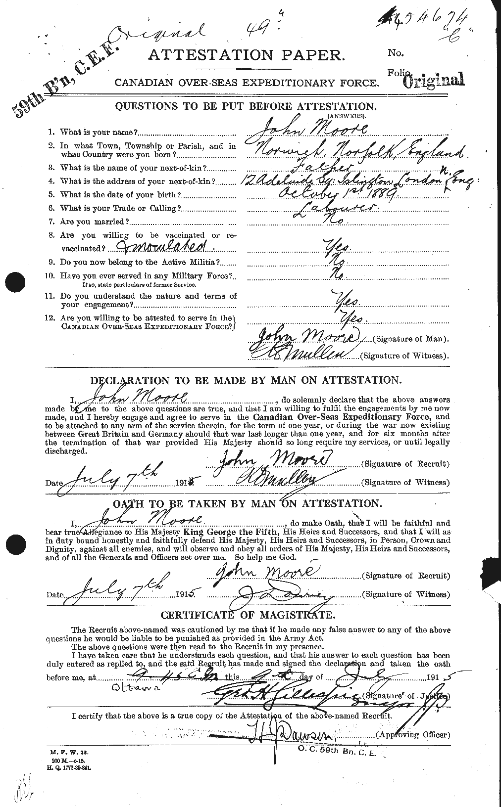 Personnel Records of the First World War - CEF 503248a