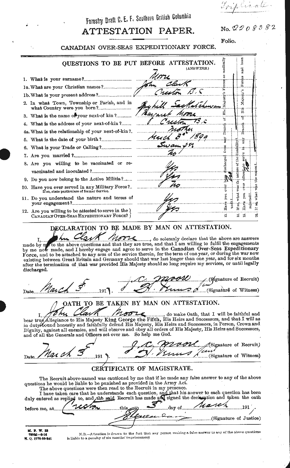 Personnel Records of the First World War - CEF 503271a