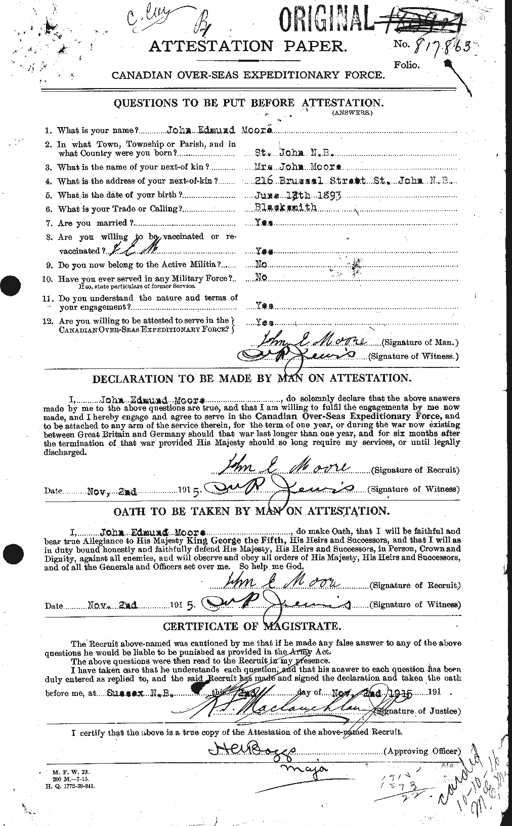 Personnel Records of the First World War - CEF 503276a