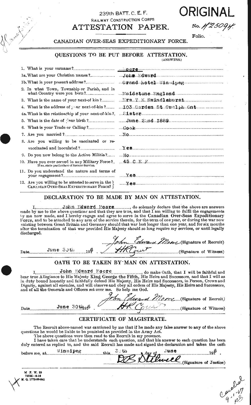Personnel Records of the First World War - CEF 503277a