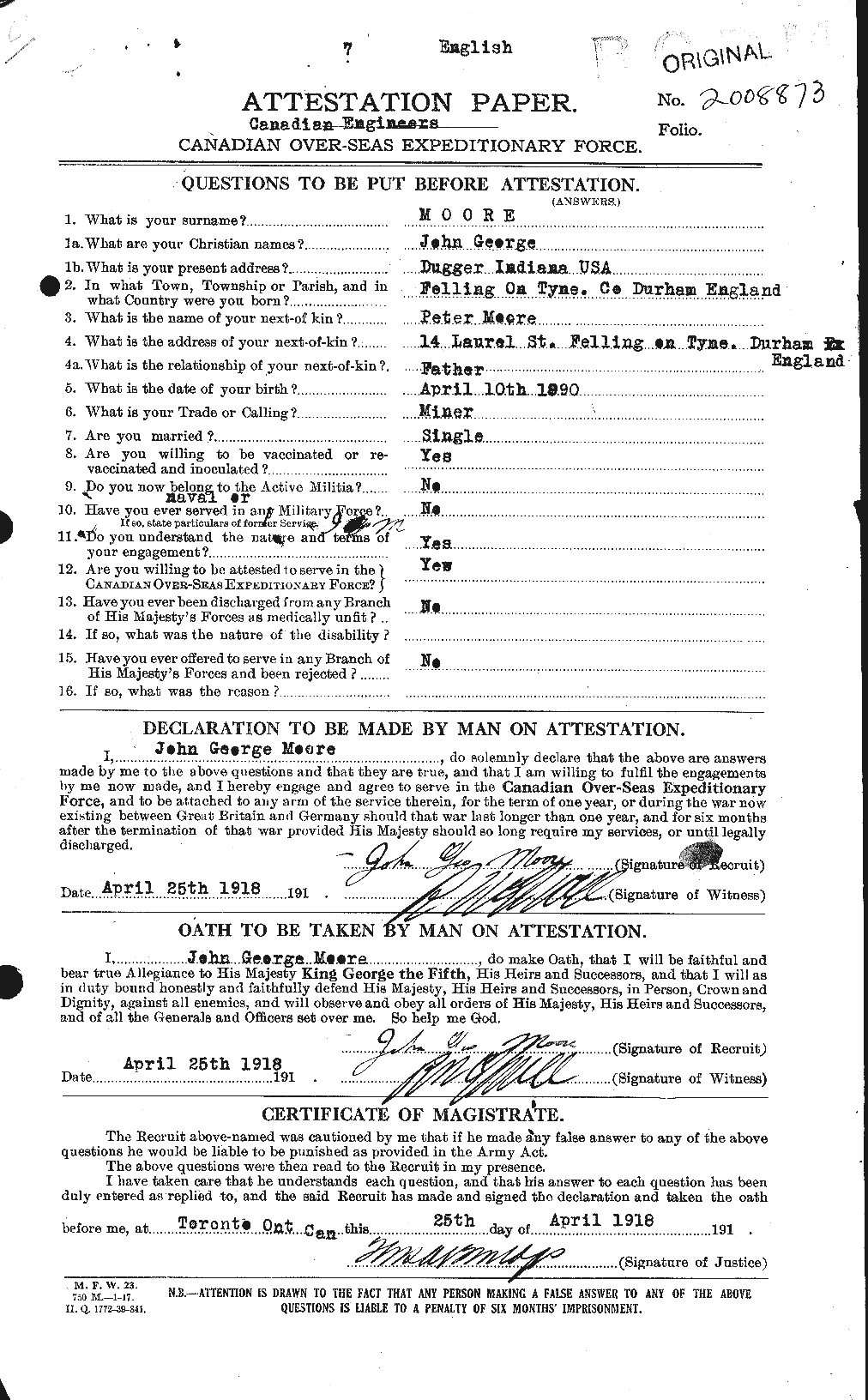 Personnel Records of the First World War - CEF 503291a