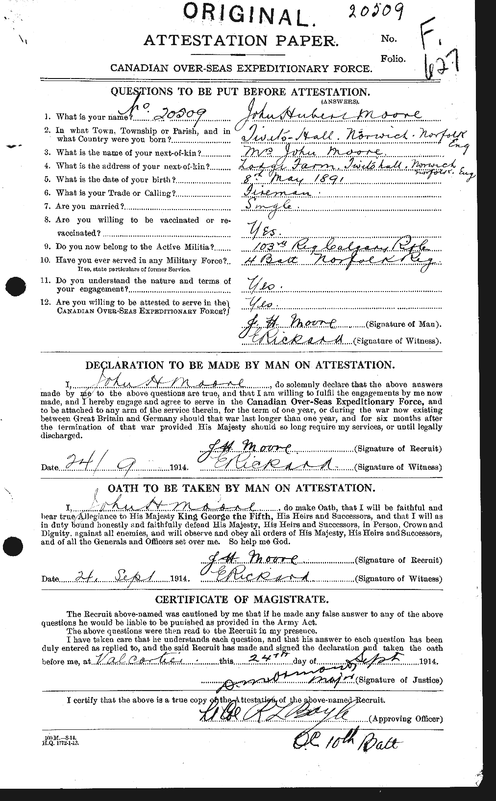 Personnel Records of the First World War - CEF 503299a
