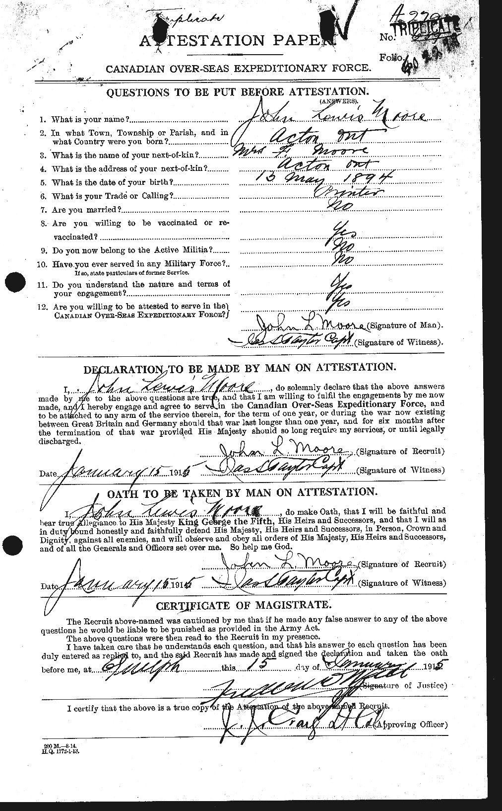 Personnel Records of the First World War - CEF 503309a