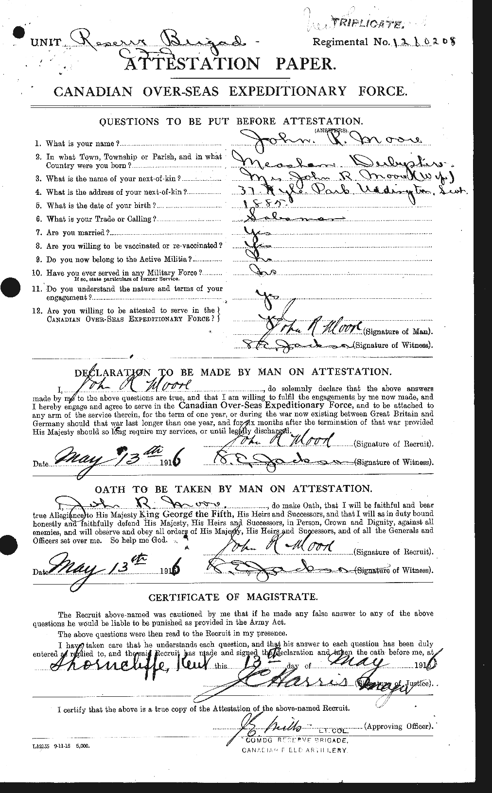 Personnel Records of the First World War - CEF 503321a