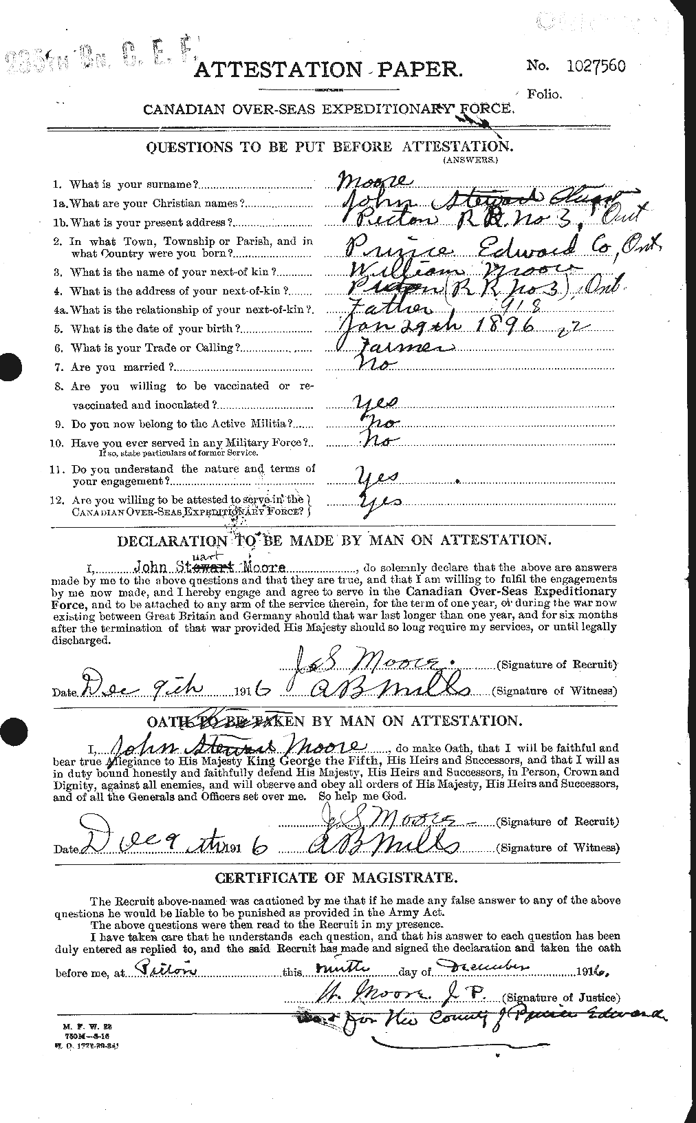 Personnel Records of the First World War - CEF 503335a