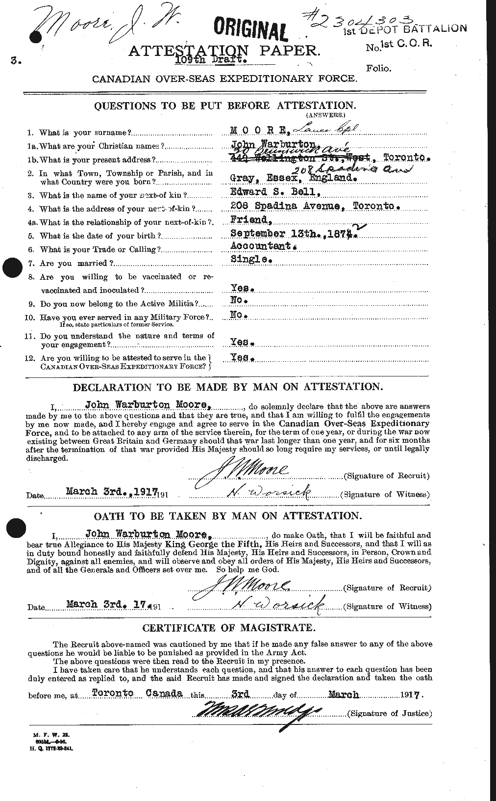 Personnel Records of the First World War - CEF 503345a