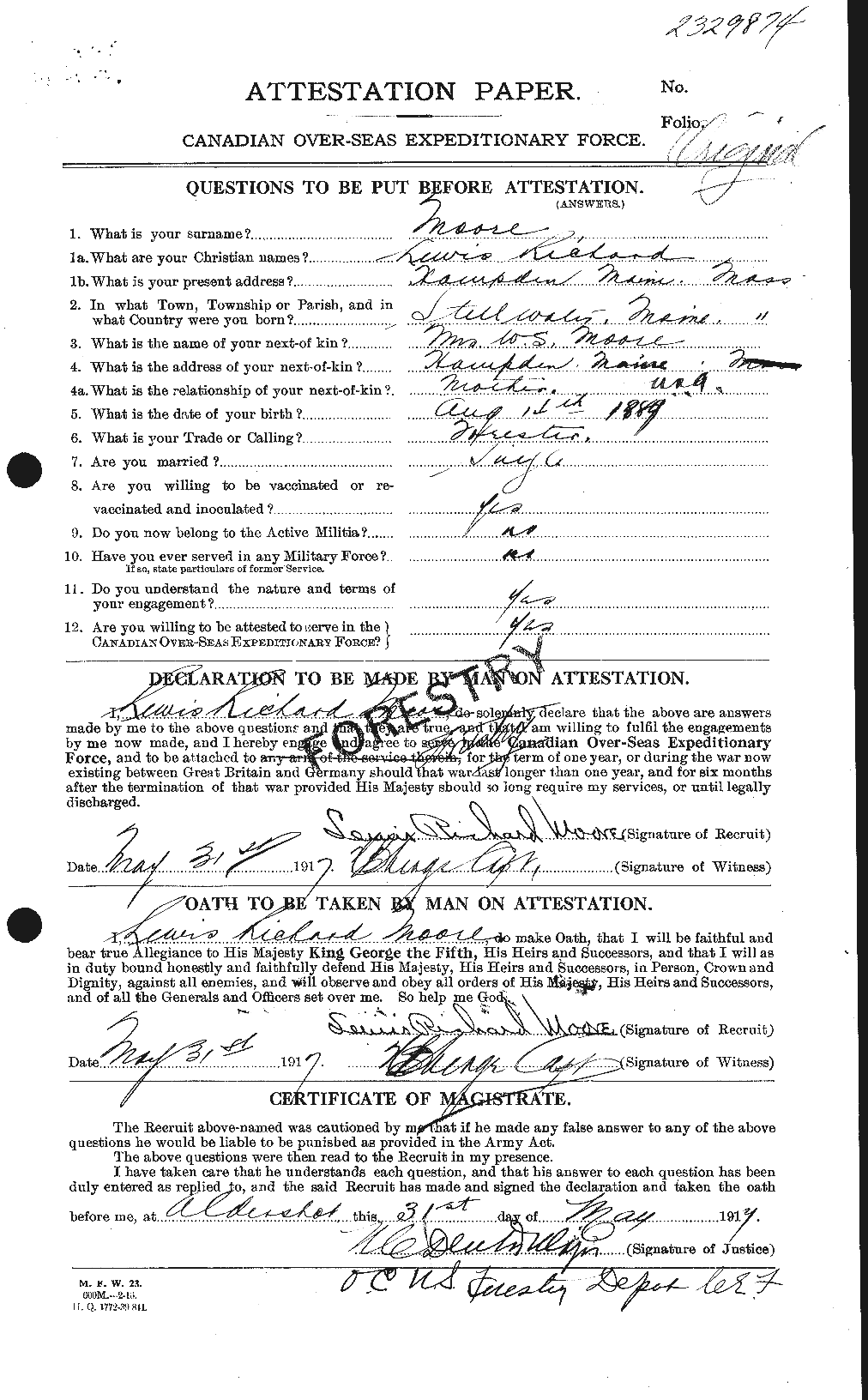 Personnel Records of the First World War - CEF 503414a