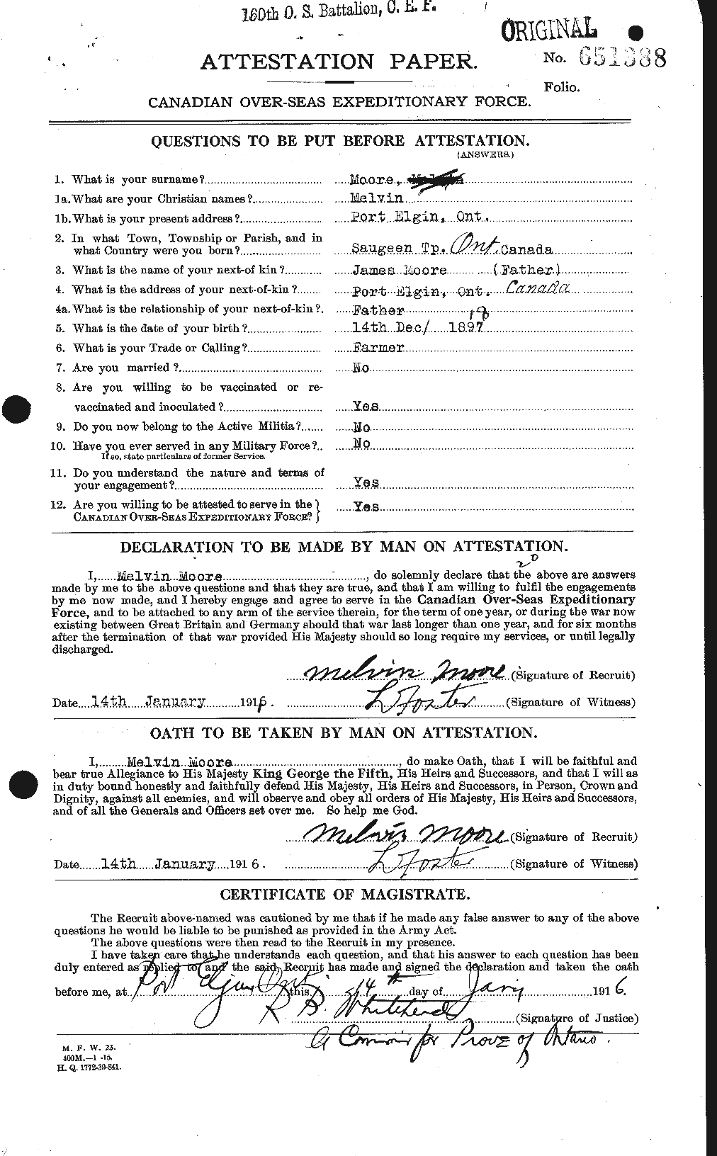 Personnel Records of the First World War - CEF 503438a