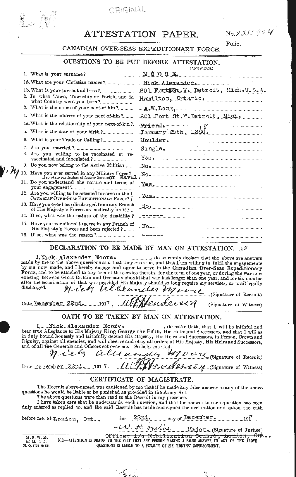 Personnel Records of the First World War - CEF 503452a