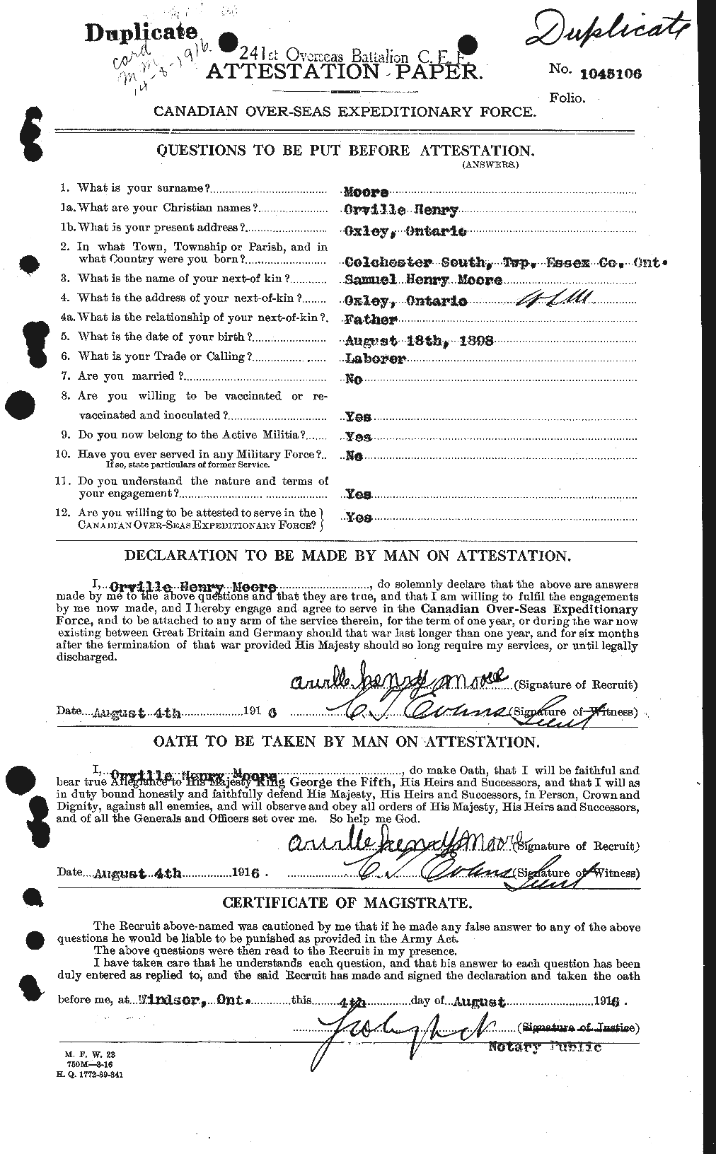 Personnel Records of the First World War - CEF 503470a