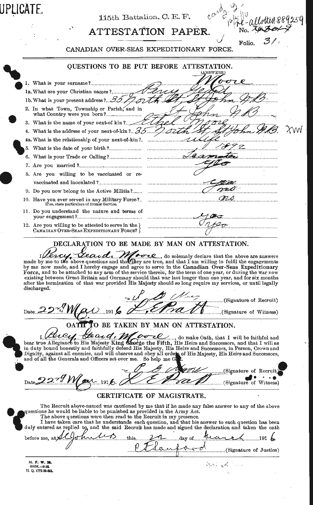 Personnel Records of the First World War - CEF 503487a
