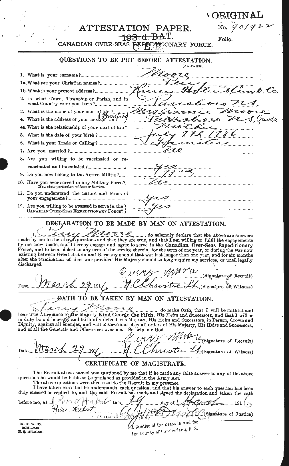 Personnel Records of the First World War - CEF 503492a