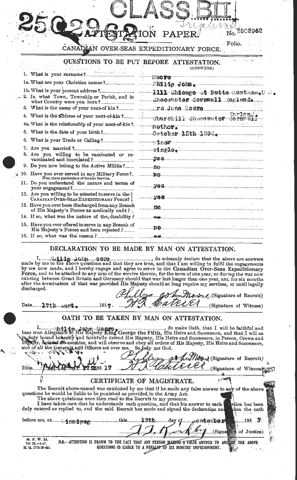 Personnel Records of the First World War - CEF 503500a