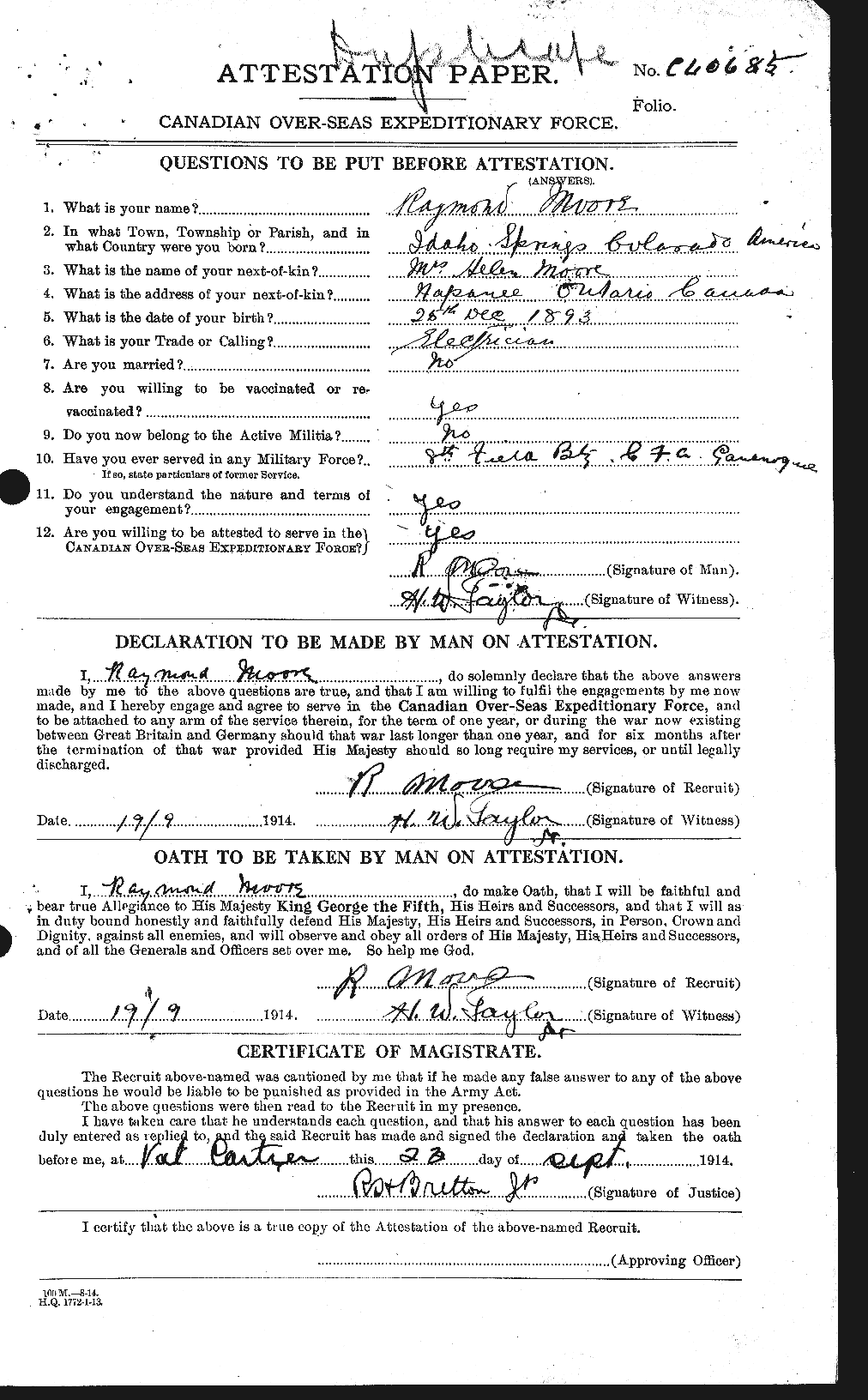 Personnel Records of the First World War - CEF 503517a