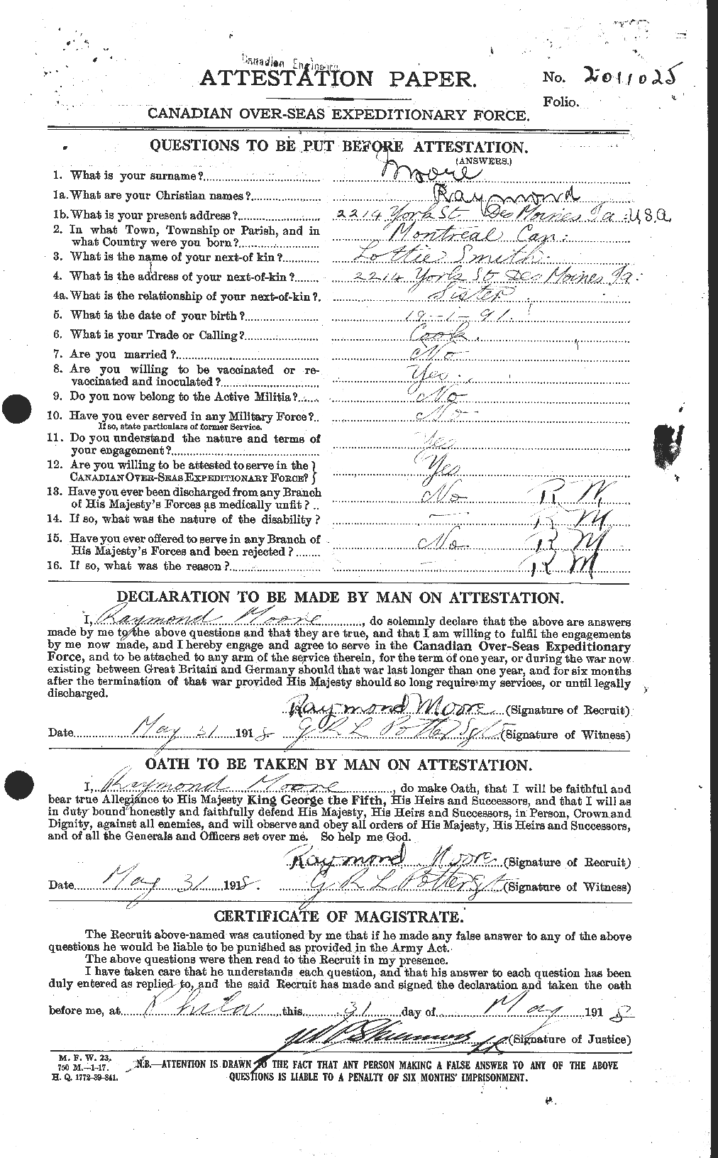 Personnel Records of the First World War - CEF 503518a
