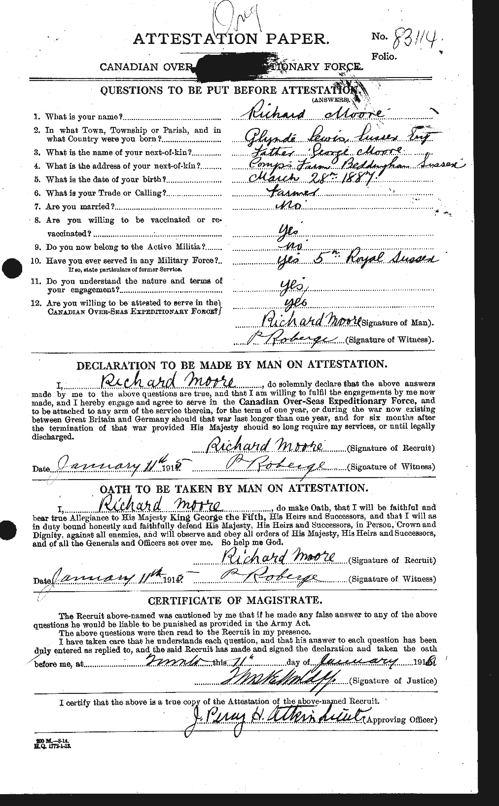 Personnel Records of the First World War - CEF 503534a