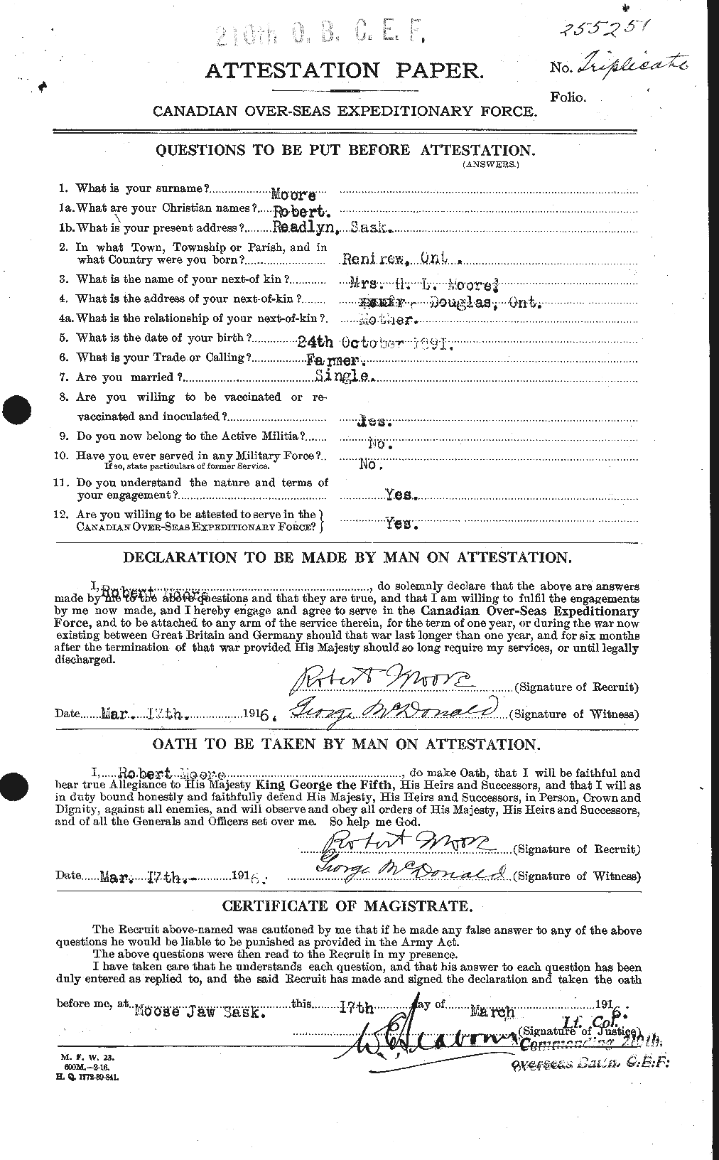 Personnel Records of the First World War - CEF 503545a