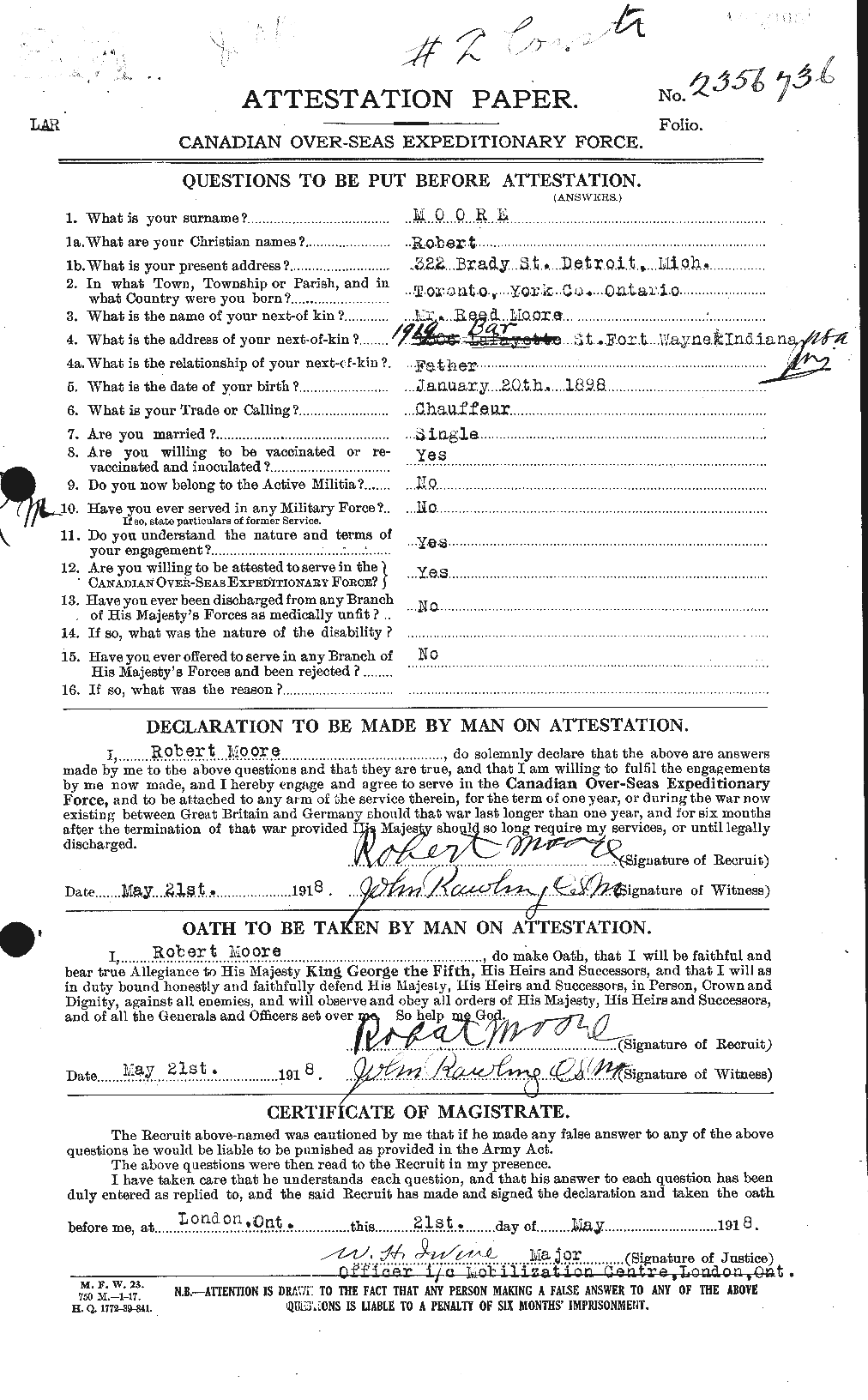 Personnel Records of the First World War - CEF 503550a