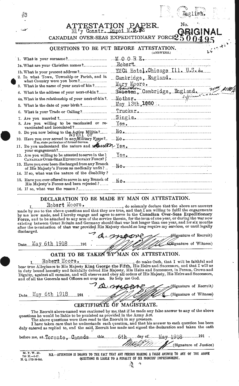 Personnel Records of the First World War - CEF 503552a