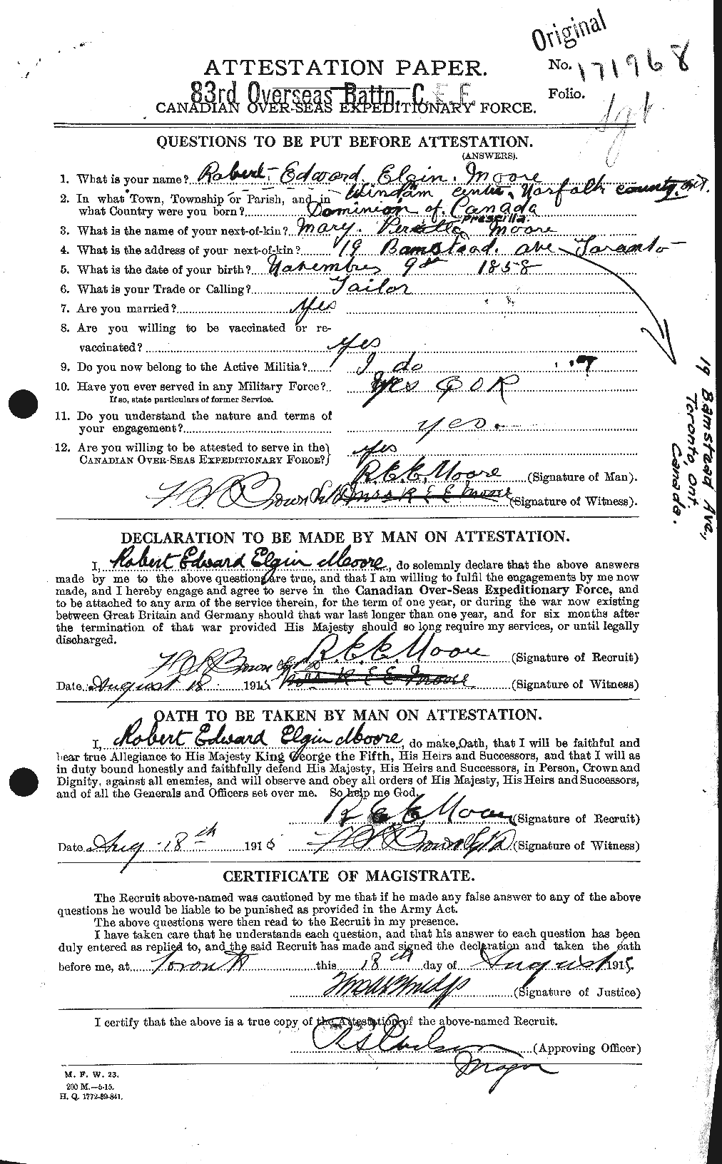 Personnel Records of the First World War - CEF 503562a