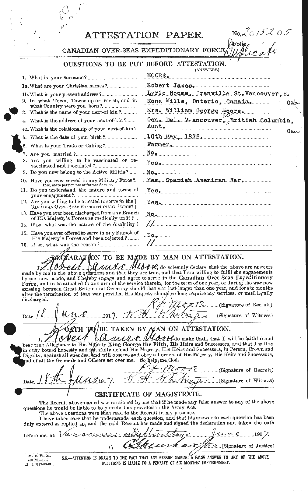 Personnel Records of the First World War - CEF 503576a