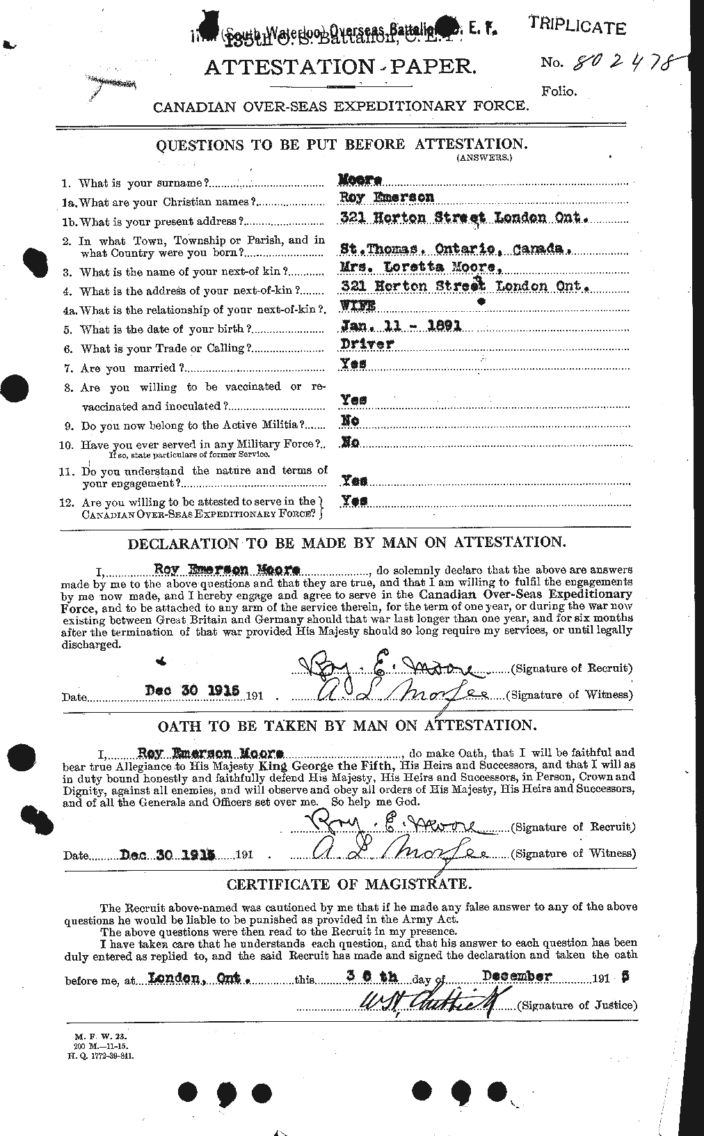 Personnel Records of the First World War - CEF 503598a
