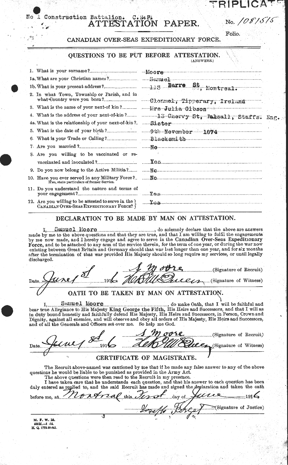 Personnel Records of the First World War - CEF 503608a