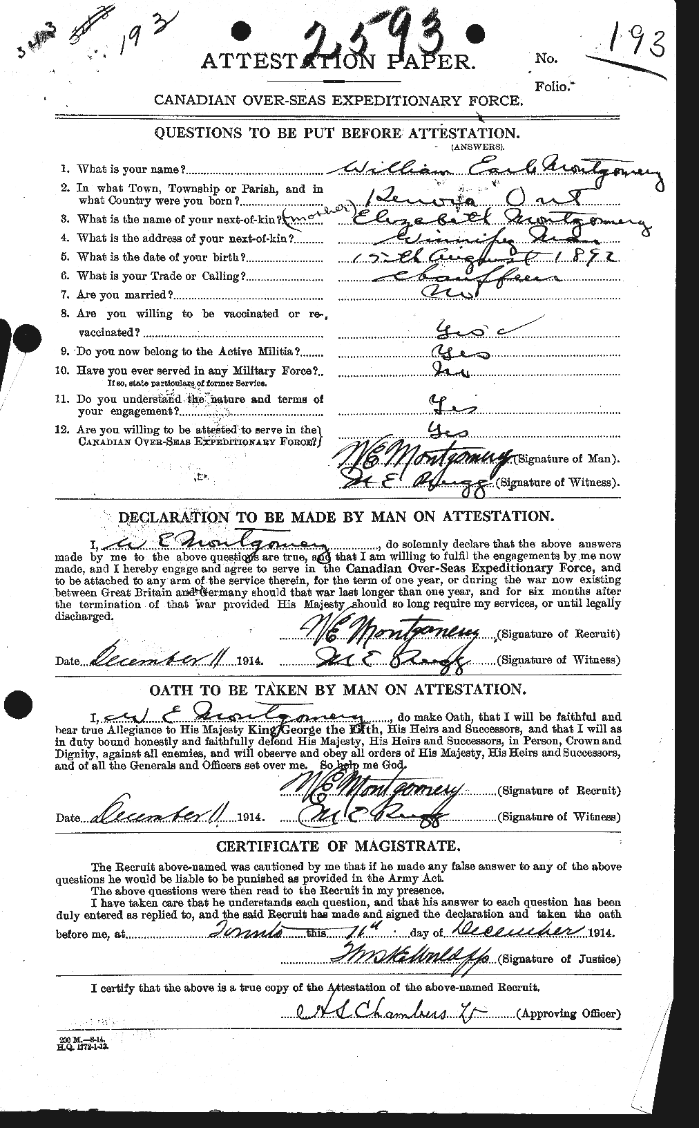 Personnel Records of the First World War - CEF 504625a