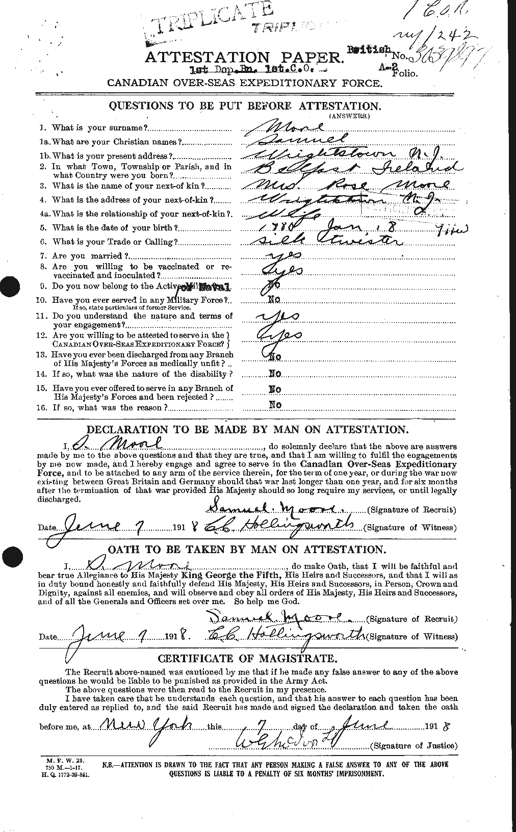 Personnel Records of the First World War - CEF 505561a