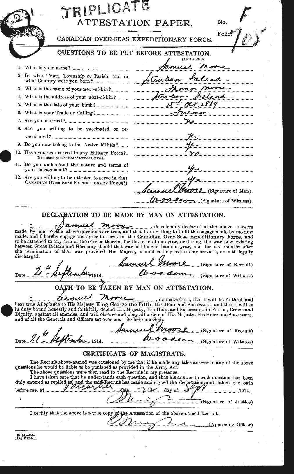 Personnel Records of the First World War - CEF 505563a