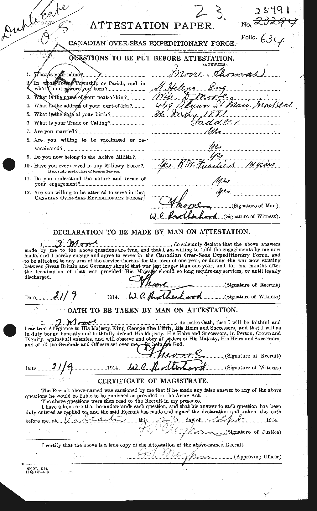 Personnel Records of the First World War - CEF 505617a