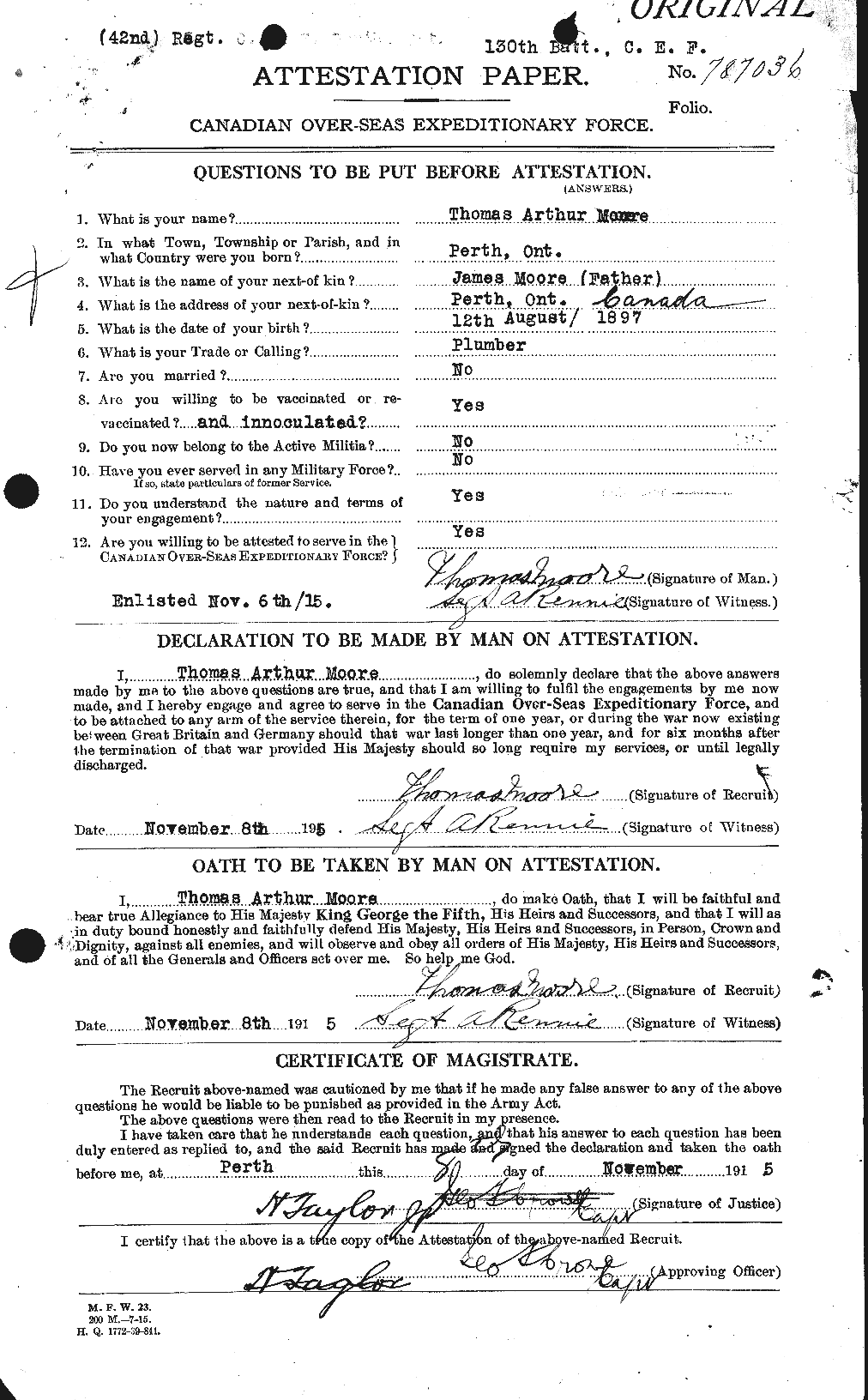 Personnel Records of the First World War - CEF 505642a