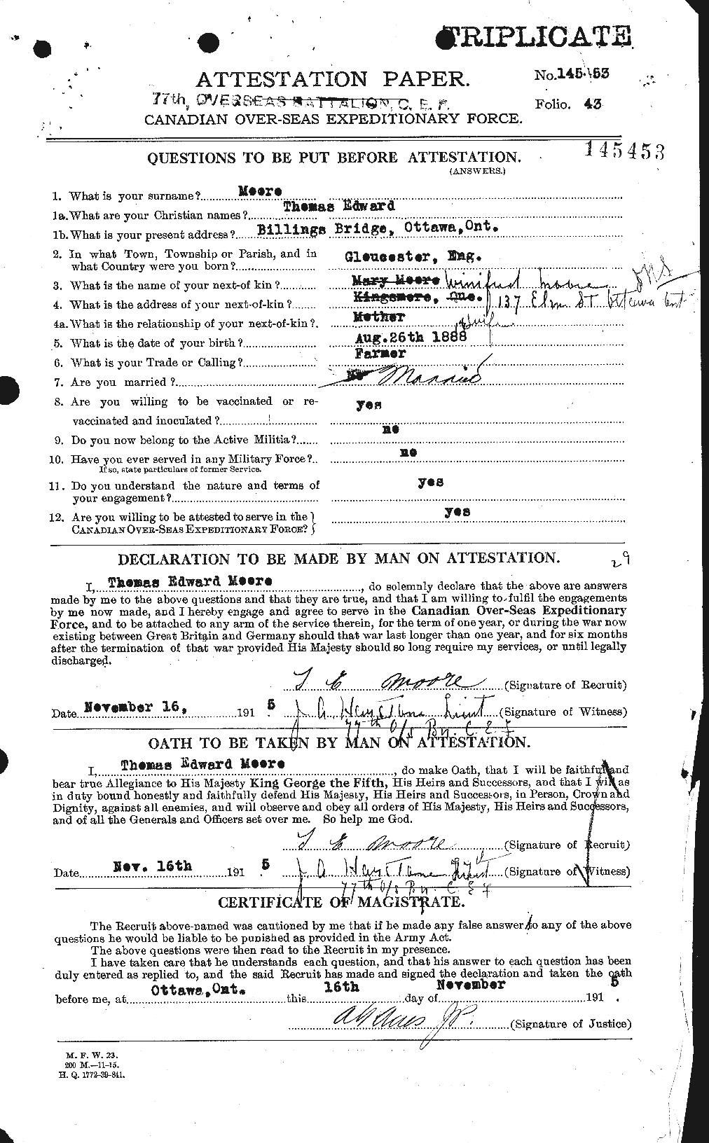 Personnel Records of the First World War - CEF 505647a