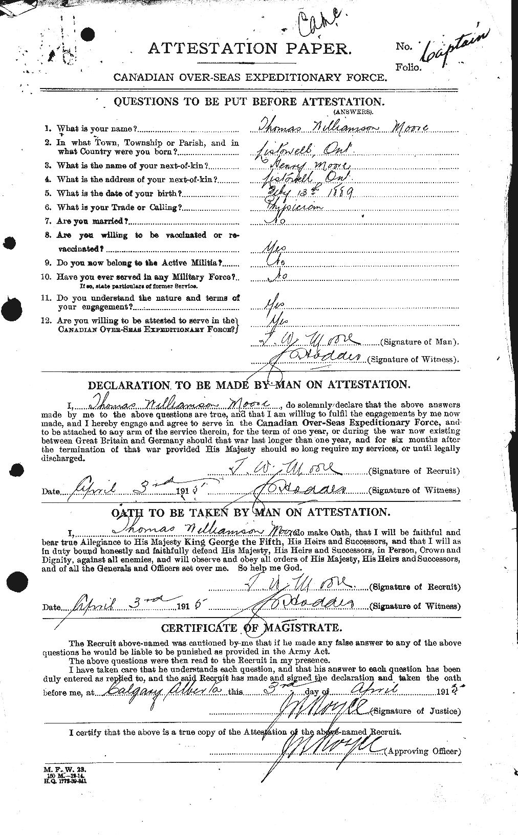 Personnel Records of the First World War - CEF 505677a