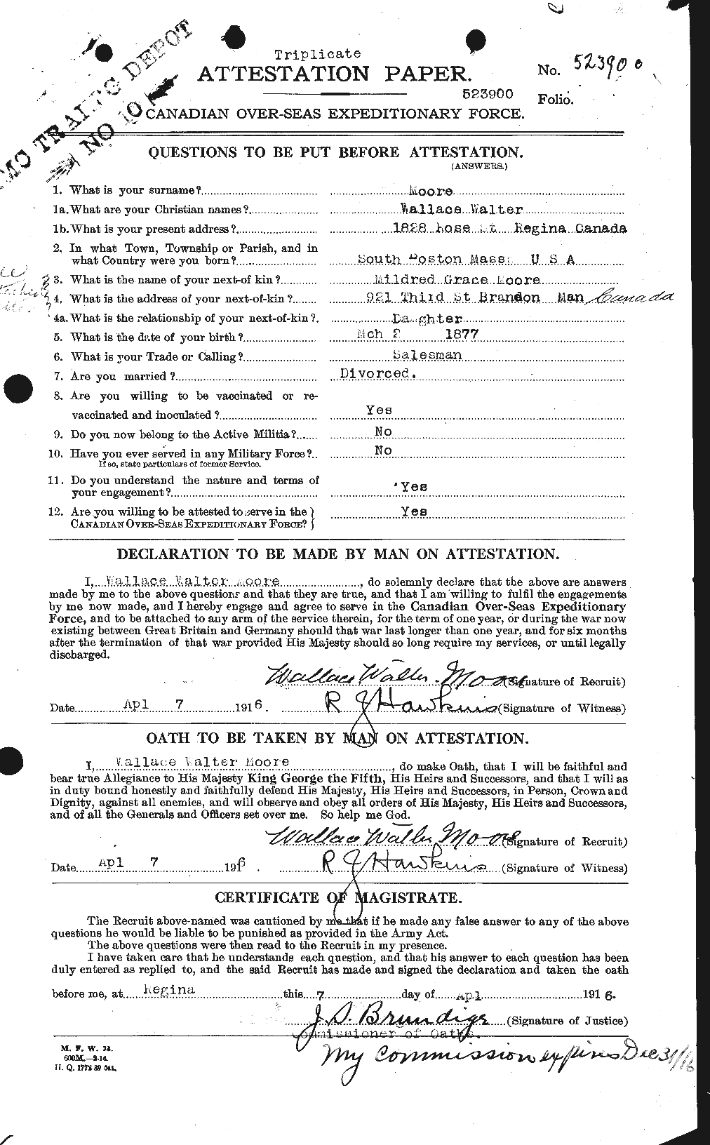 Personnel Records of the First World War - CEF 505688a