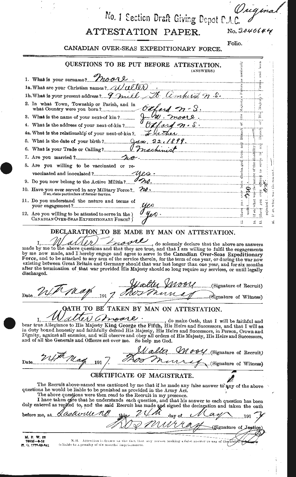 Personnel Records of the First World War - CEF 505693a