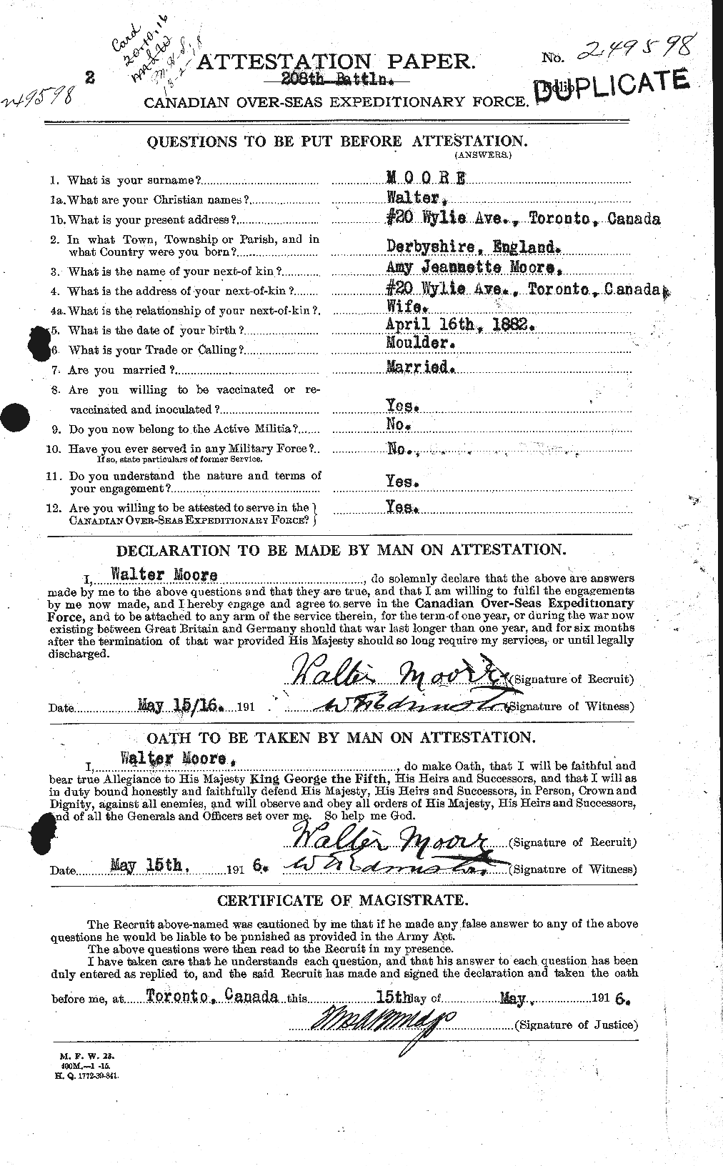Personnel Records of the First World War - CEF 505696a
