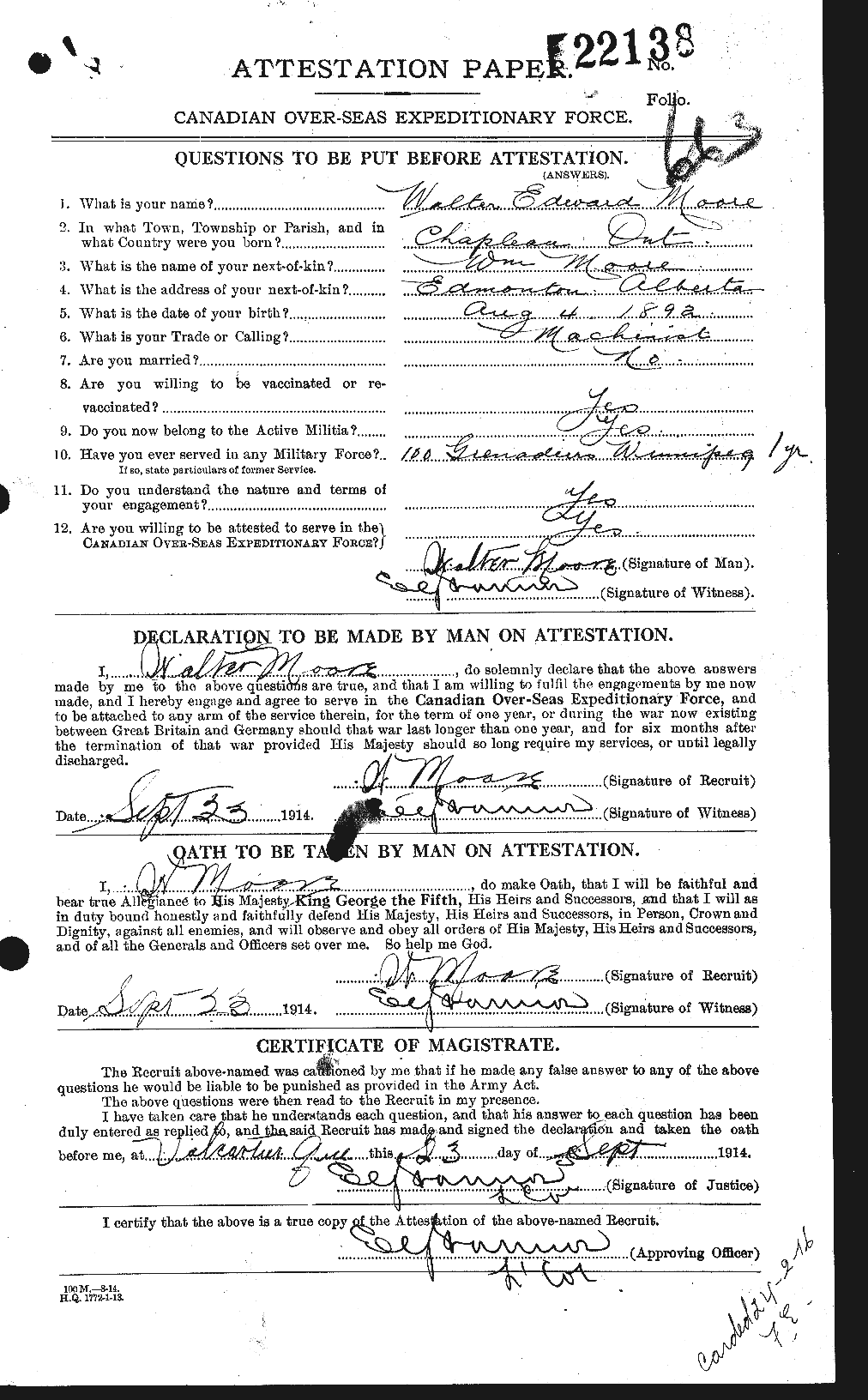Personnel Records of the First World War - CEF 505702a