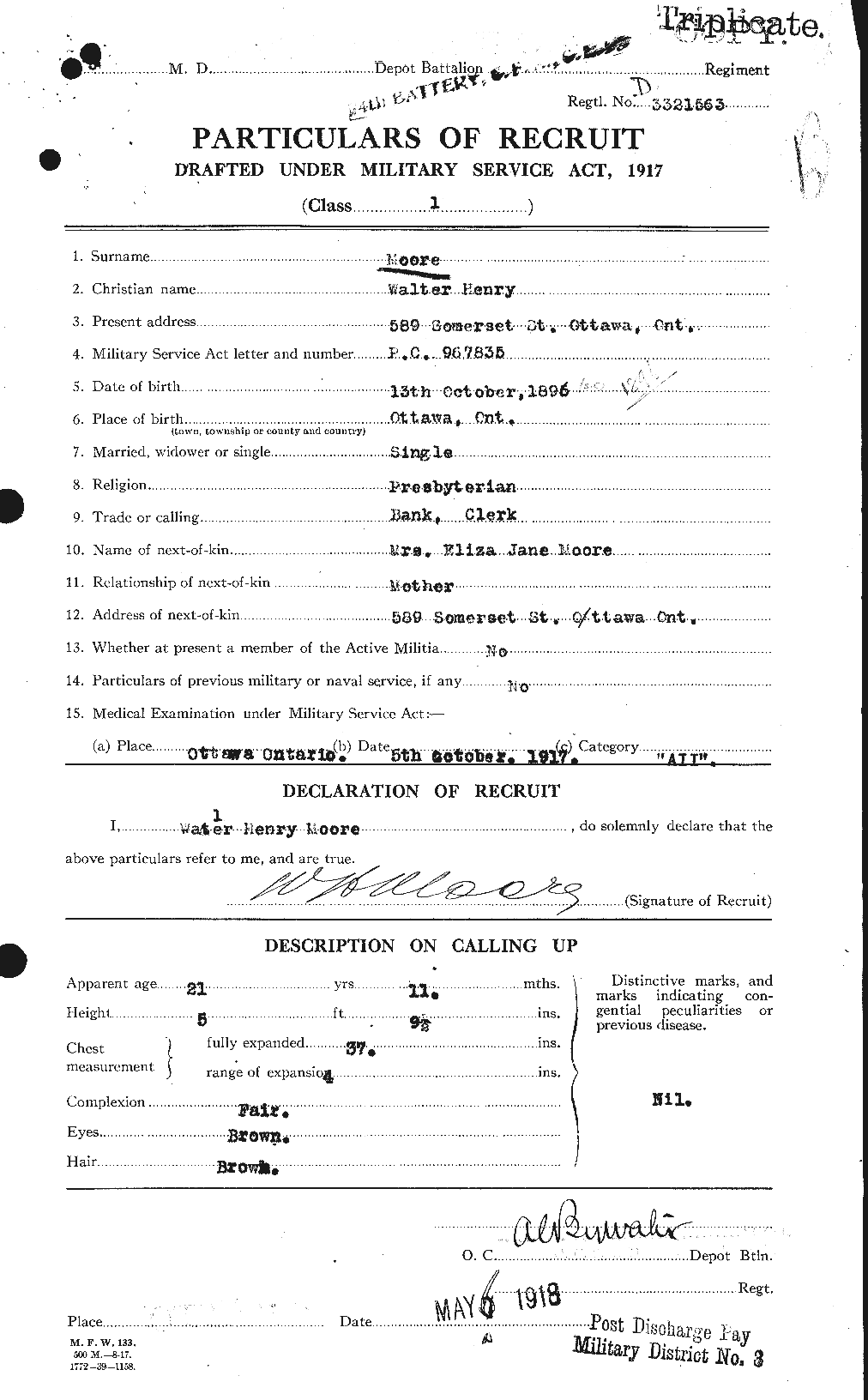 Personnel Records of the First World War - CEF 505710a