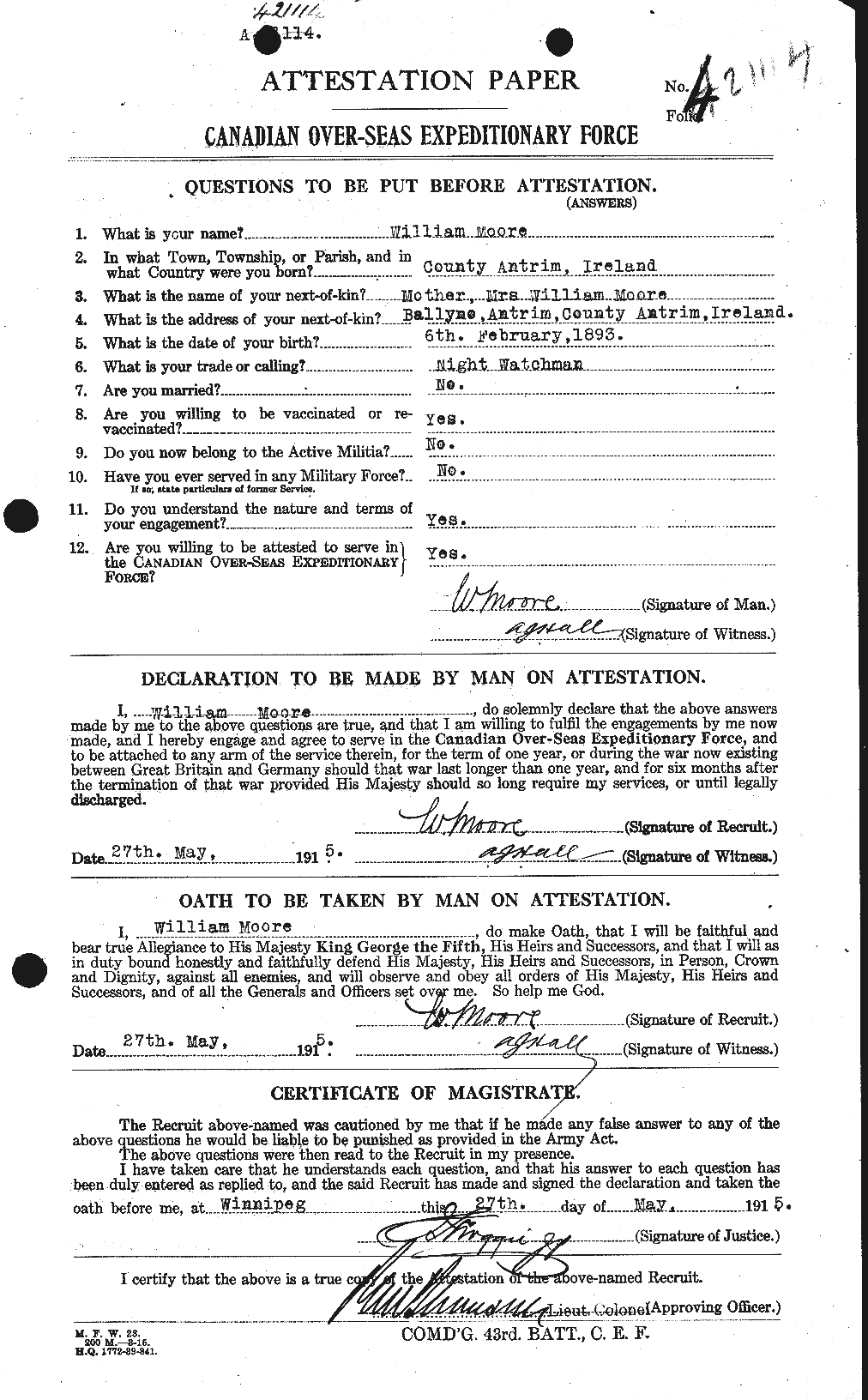 Personnel Records of the First World War - CEF 505742a