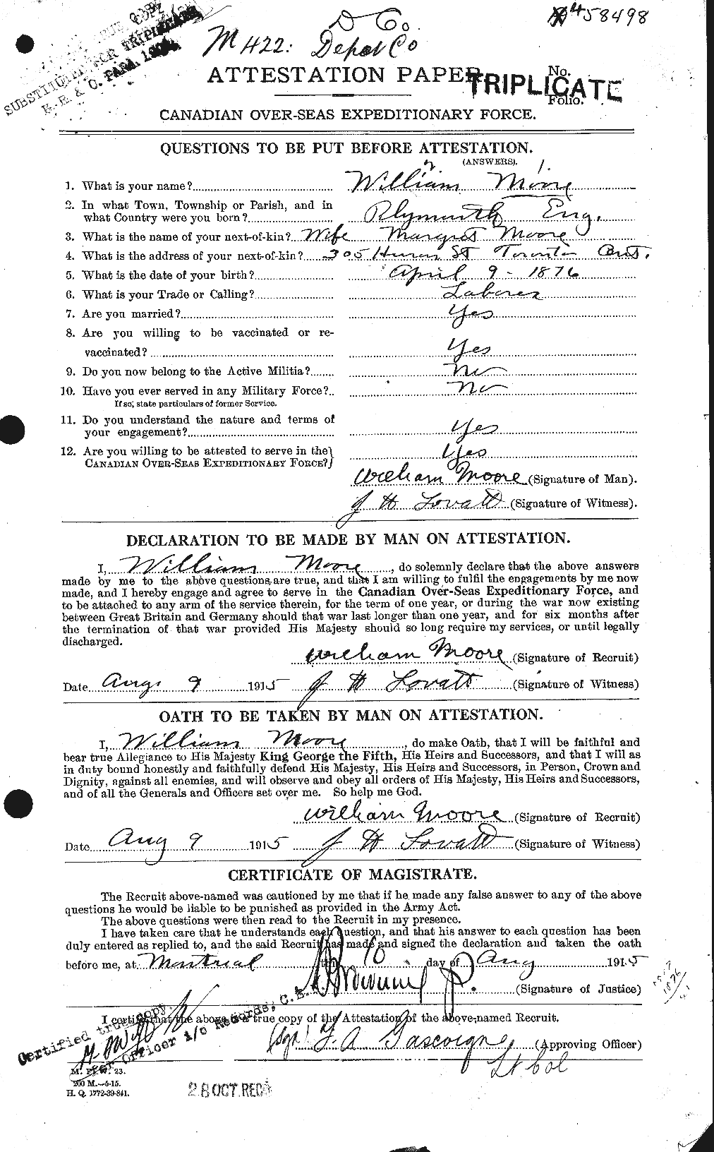 Personnel Records of the First World War - CEF 505753a
