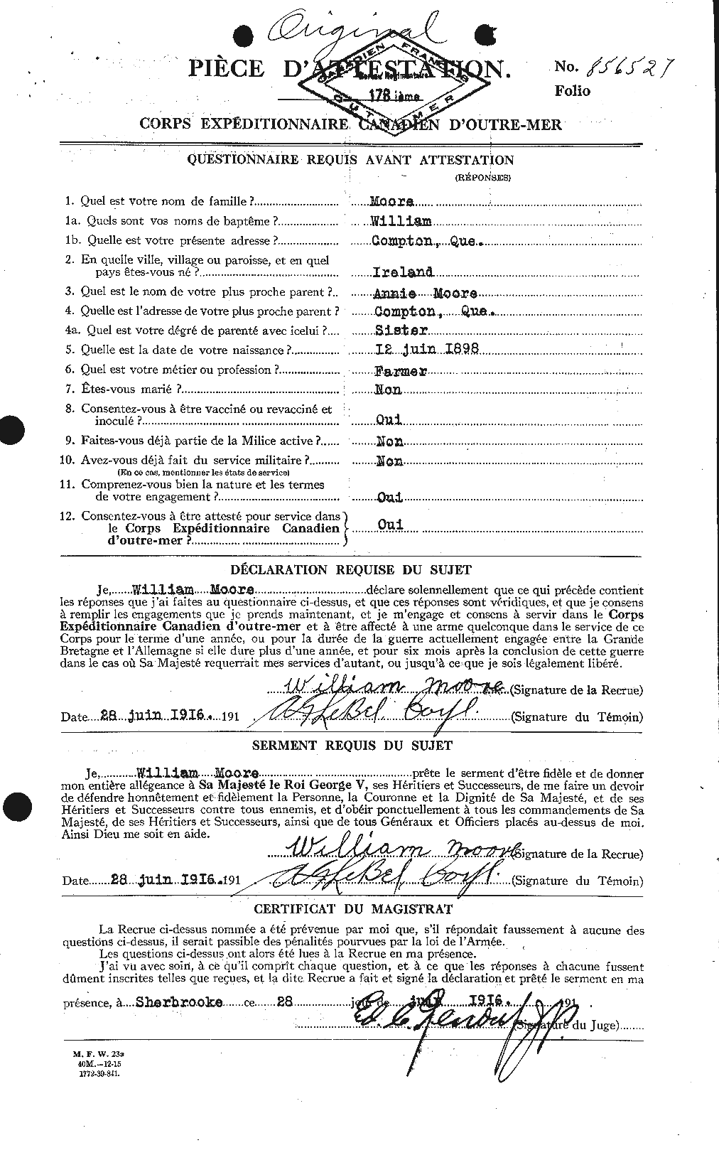 Personnel Records of the First World War - CEF 505754a
