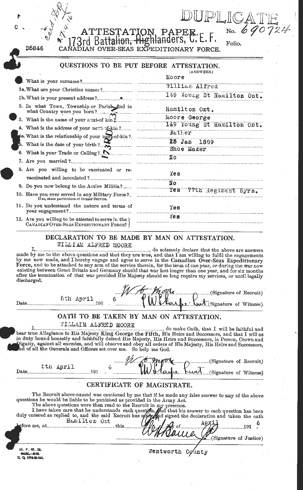 Personnel Records of the First World War - CEF 505770a