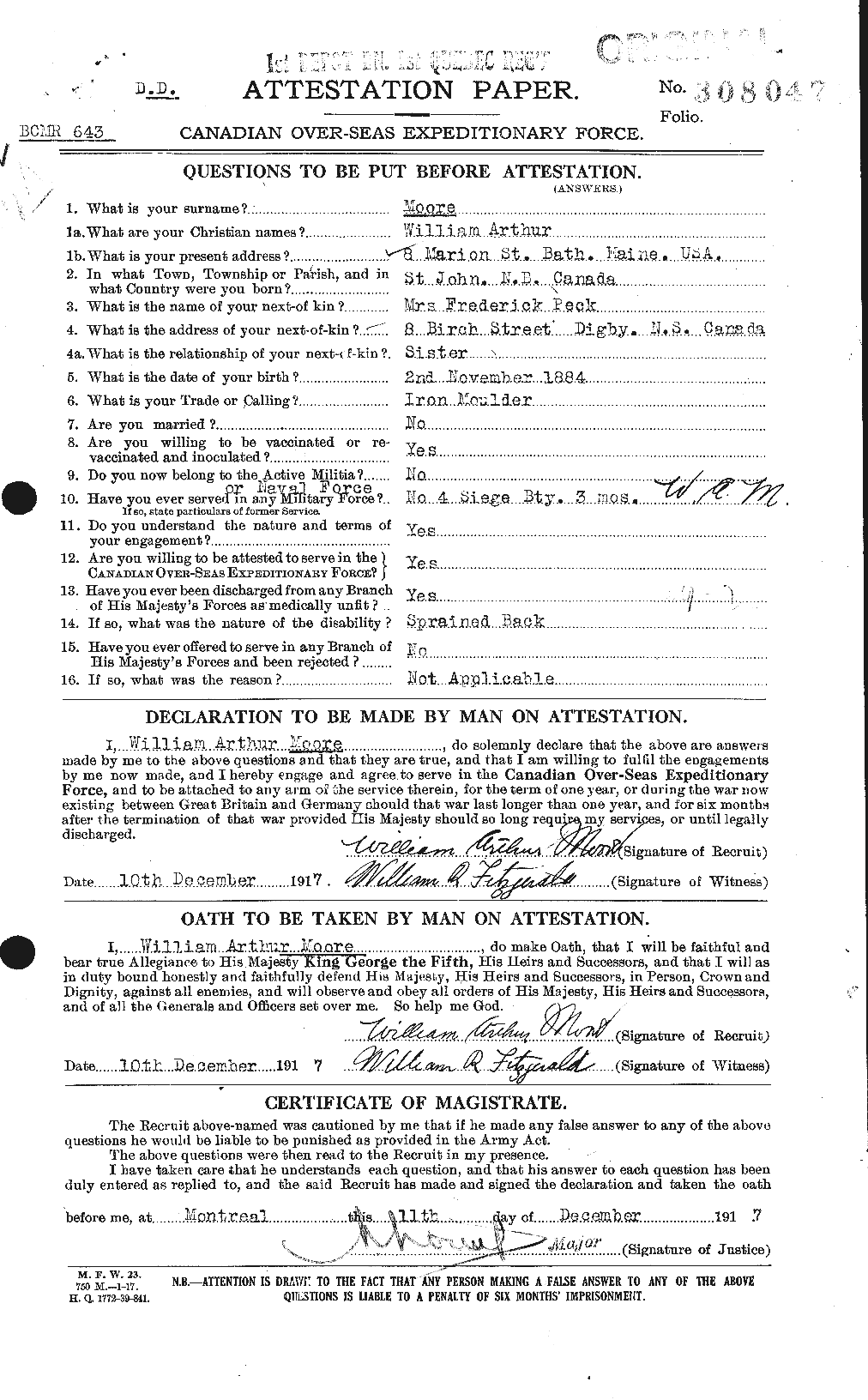 Personnel Records of the First World War - CEF 505774a