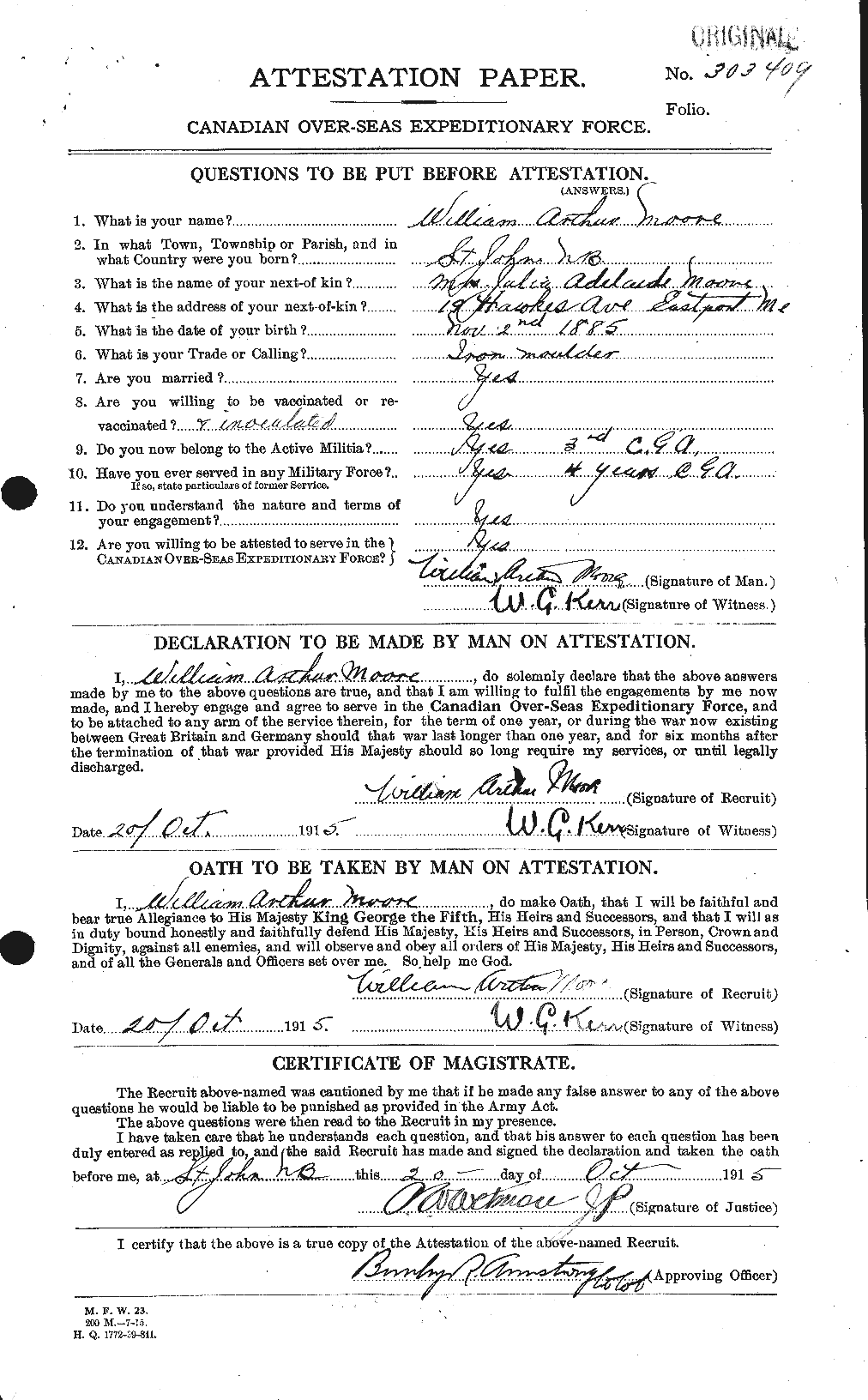 Personnel Records of the First World War - CEF 505775a